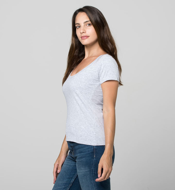 Women's Sweat-Proof Undershirt with wide round Neck / Gray Vigoré
