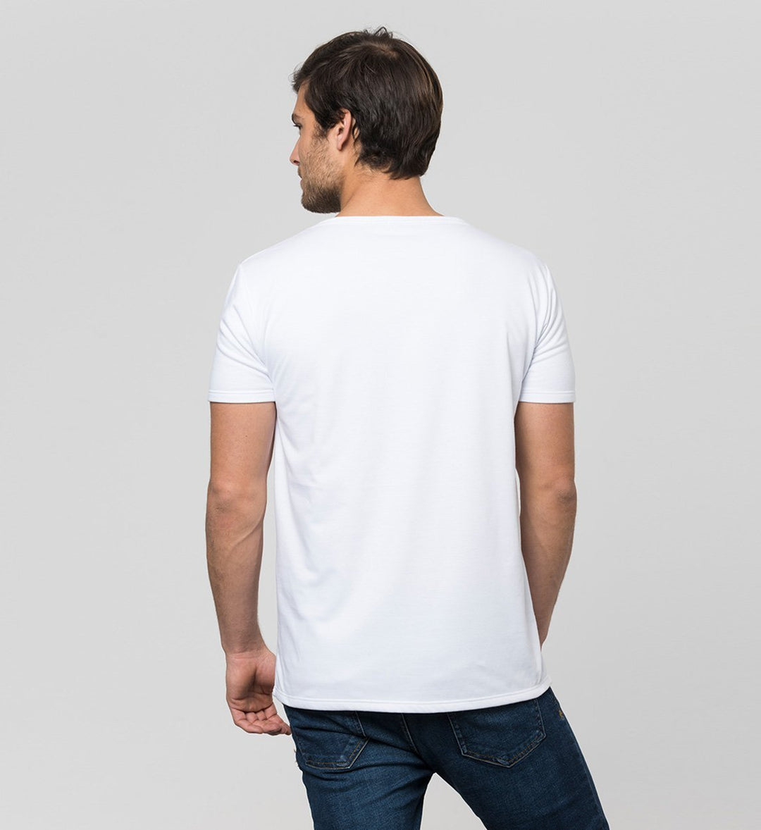 Sweat Proof Undershirt Deep V-Neck / White