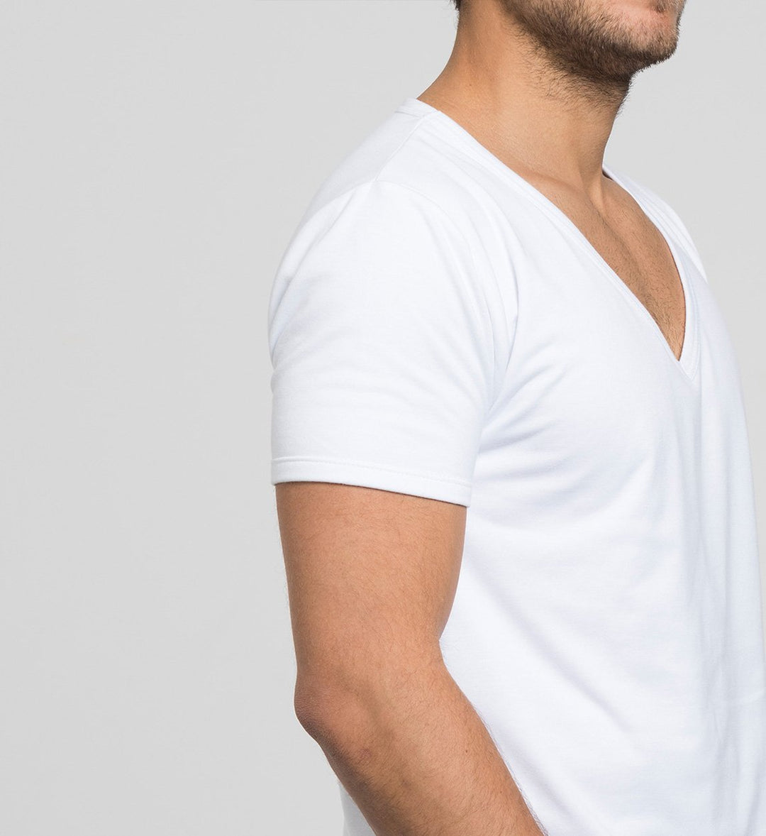 Sweat Proof Undershirt Deep V-Neck / White