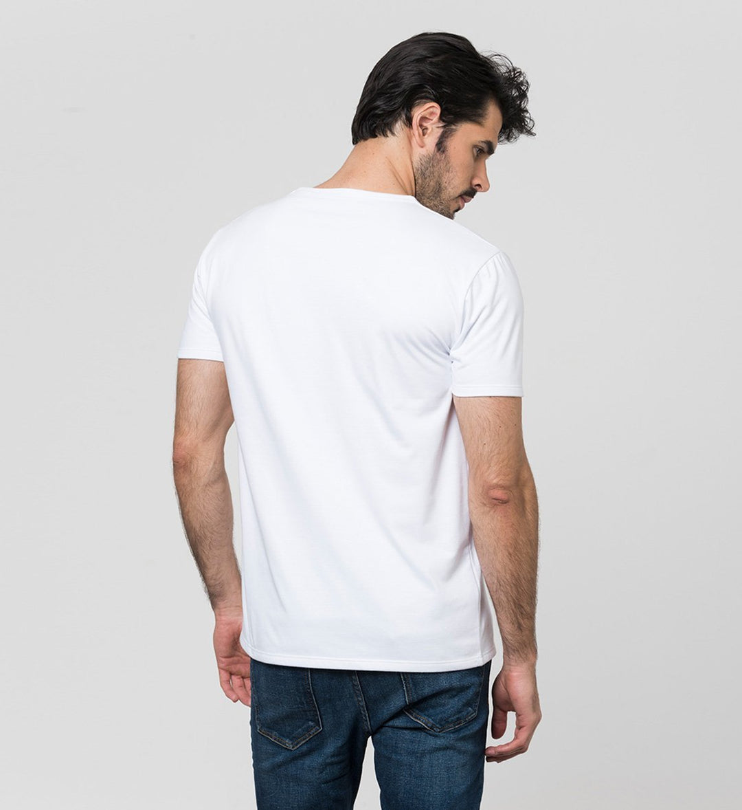 Sweat Proof Undershirt MaxDry V-Neck with Extra Underarm Protection / White