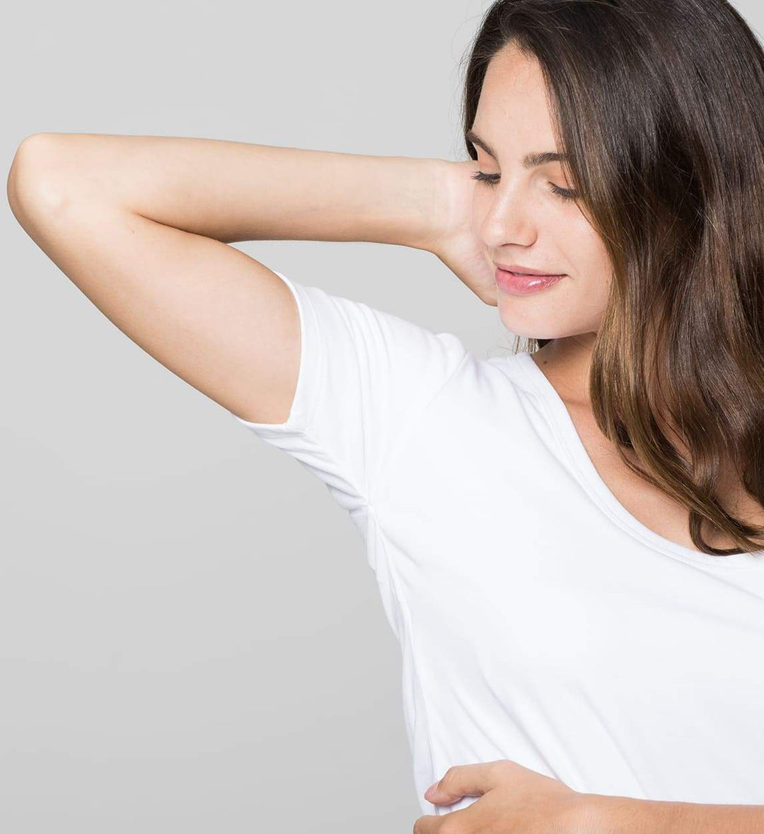 Women's Sweat-Proof MaxDry Undershirt with Wide Round Neck and Extra Underarm Protection / White
