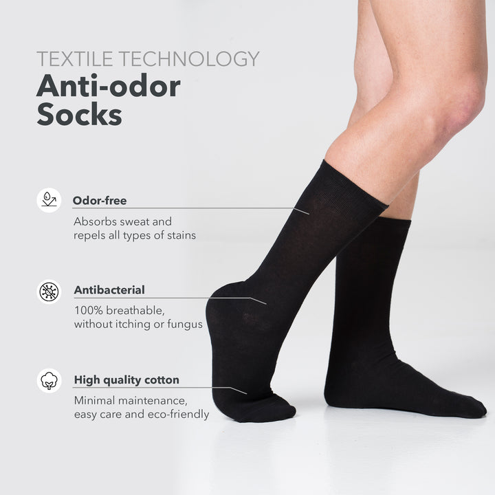 3-Pack Anti-Odor Executive Socks / Black