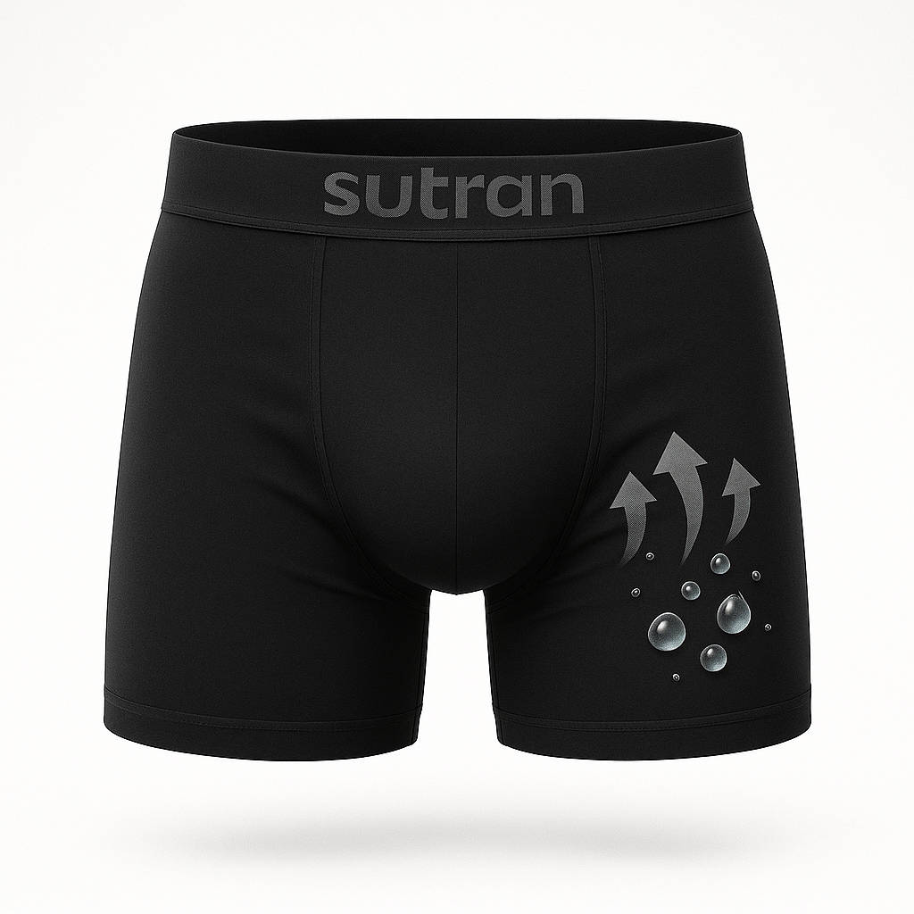 3-Pack Sweat-Proof Boxer Shorts – Black