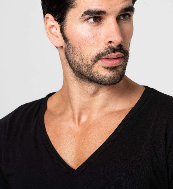 Sweat Proof Undershirt Deep V-Neck / Black